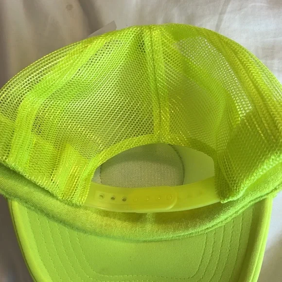 Neon green black smiley face hat - Picture 2 of 3